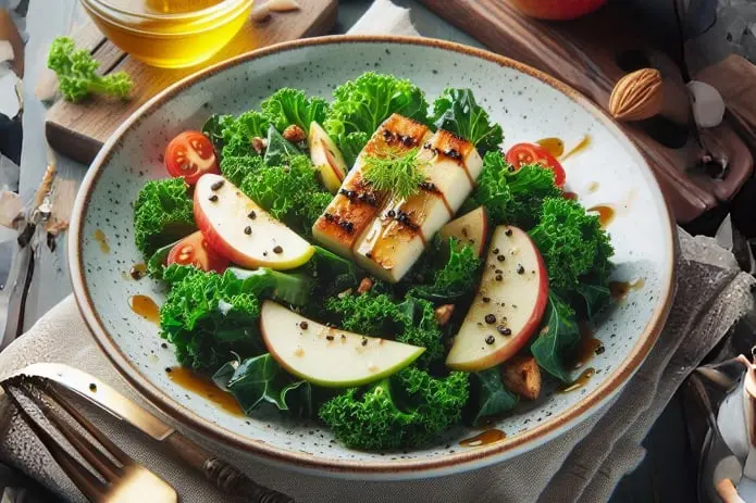 Col-Rizada-y-Manzana-con-Aderezo-de-Miel-y-Mostaza